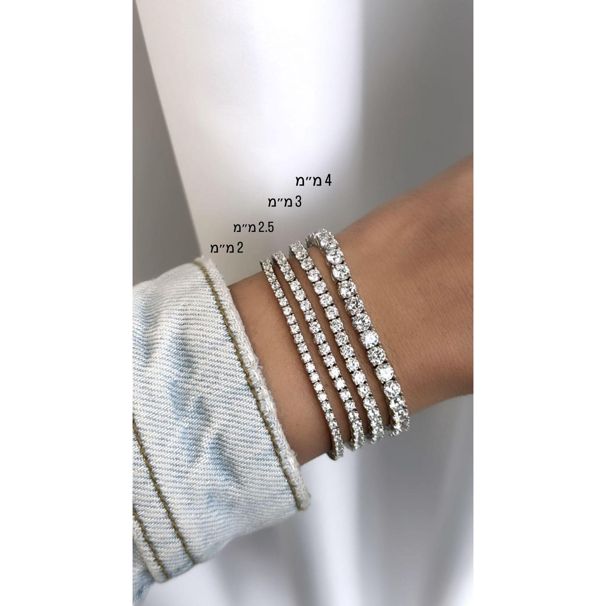 צמיד טניס ״היילי״ 2 מ״מ כסף 925